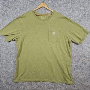 Carhartt Men's Pocket Tee T-Shirt Green Size 2XL‎ Regular Logo Cotton/Polyester